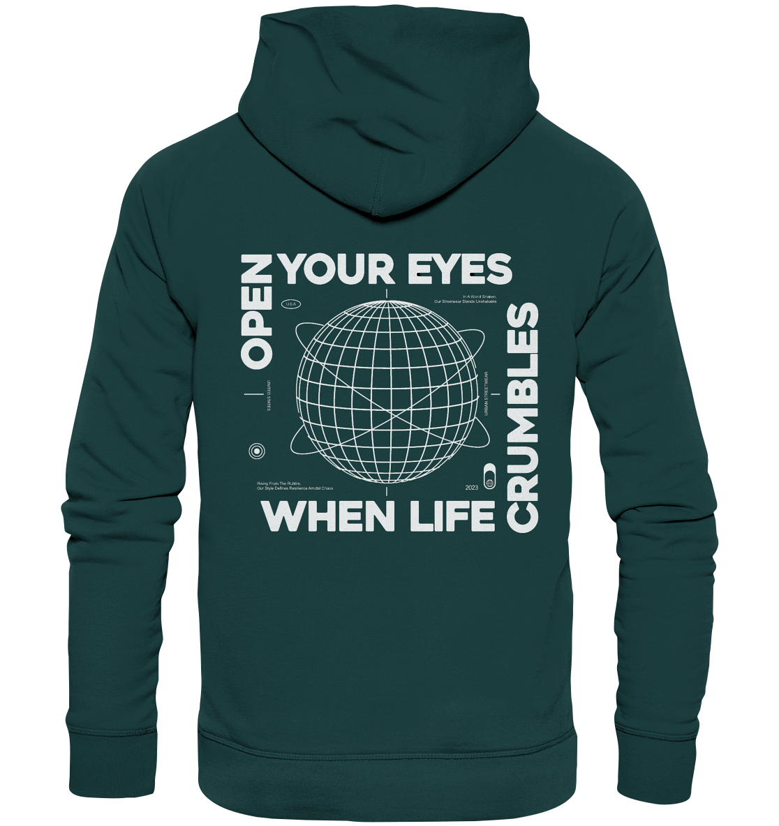 Öffne deine Augen - Minimalistisches Motivations-Shirt - Organic Hoodie