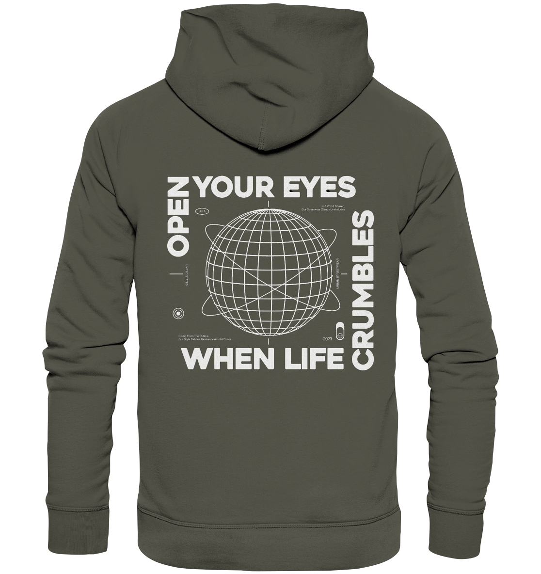 Öffne deine Augen - Minimalistisches Motivations-Shirt - Organic Hoodie