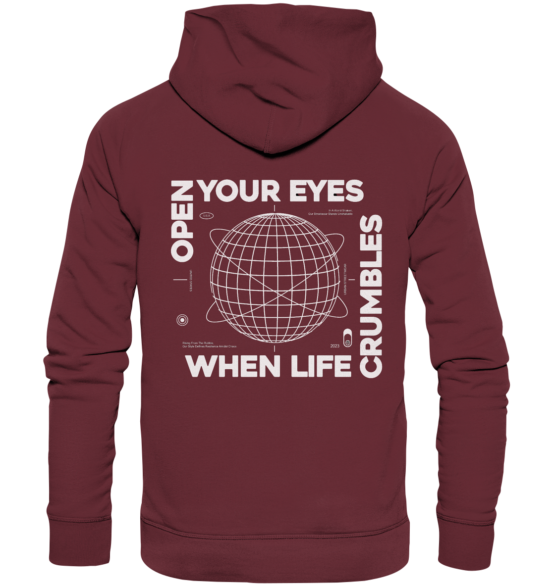 Öffne deine Augen - Minimalistisches Motivations-Shirt - Organic Hoodie