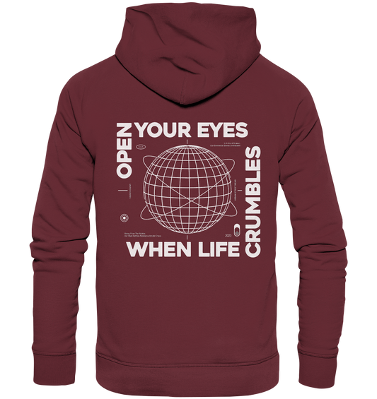 Öffne deine Augen - Minimalistisches Motivations-Shirt - Organic Hoodie