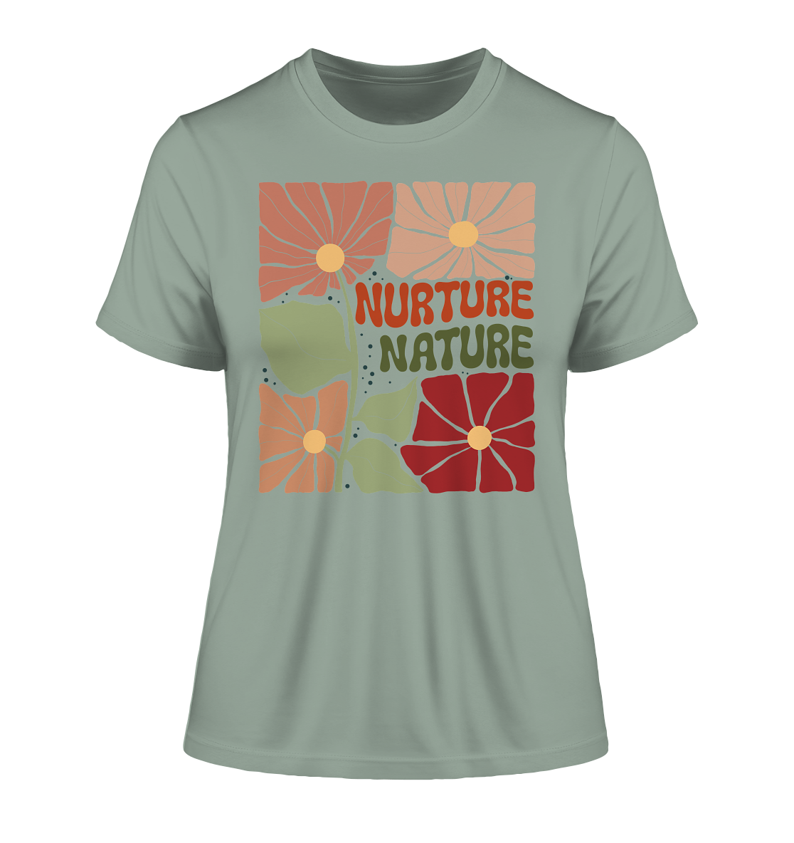 Nurture Nature – Retro - Fitted Ladies Organic Shirt