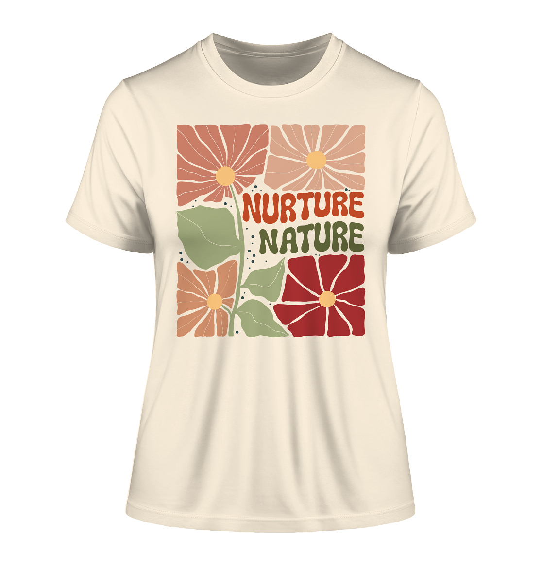 Nurture Nature – Retro - Fitted Ladies Organic Shirt