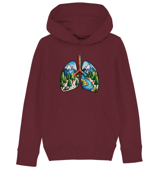 Breathe Nature – Die Lungen der Erde - Kids Organic Hoodie