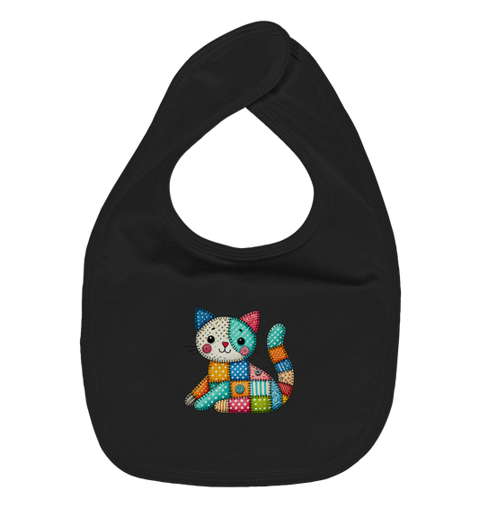 Patchwork Kitten – Verspieltes Stoffkatzen-Design für Kinder - Organic Baby-Lätzchen