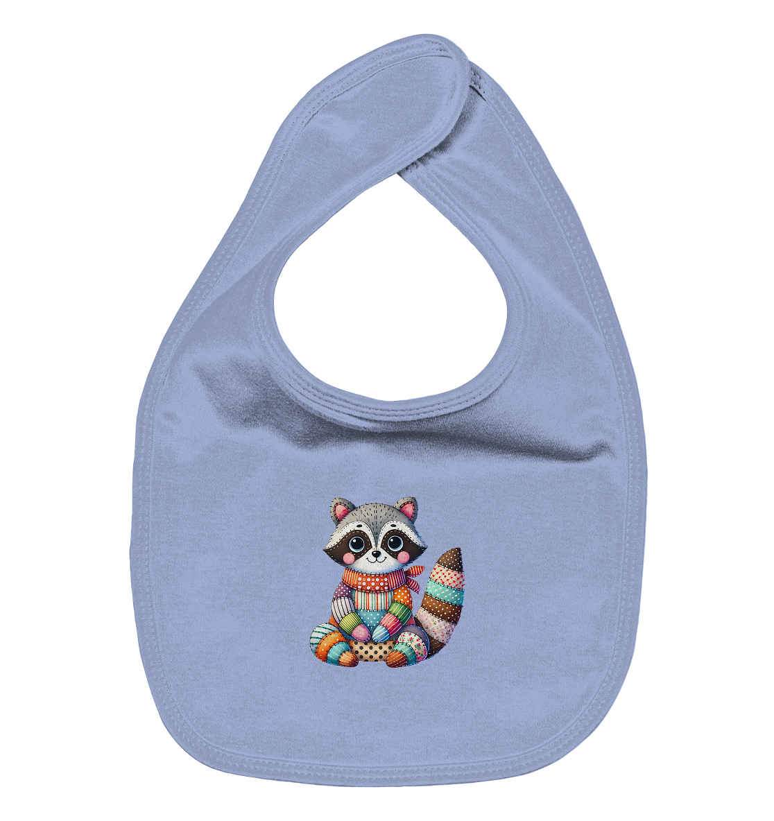 Patchwork Waschbär – Fröhlicher Freund - Organic Baby-Lätzchen