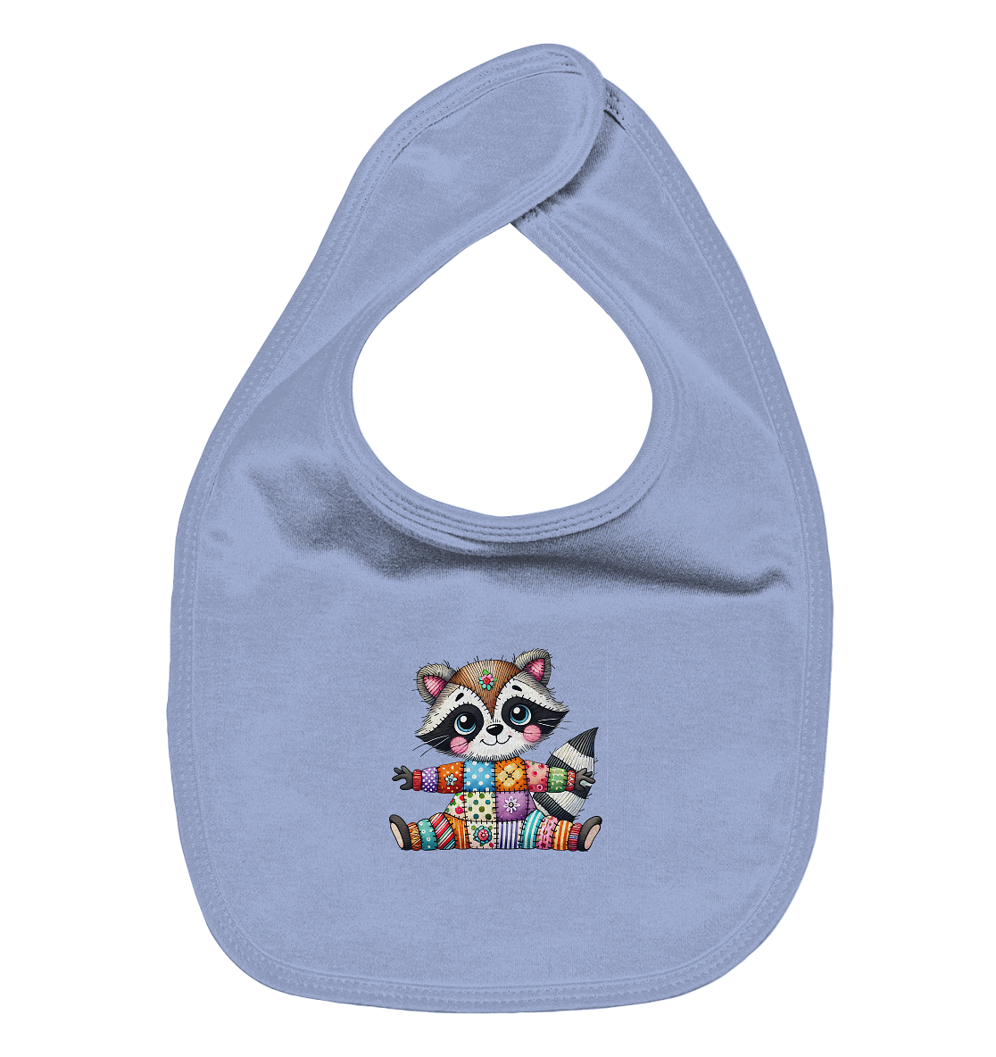 Fröhlicher Patchwork-Waschbär - Organic Baby-Lätzchen